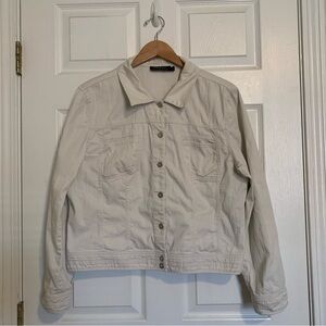 Tribal Stretch Extensible Denim Jacket Ivory-size 14